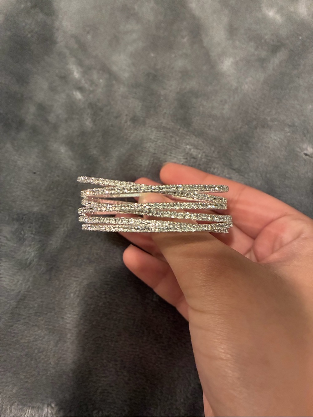 Sparkling Silver Multi-Layer Crystal Wrap Bracelet